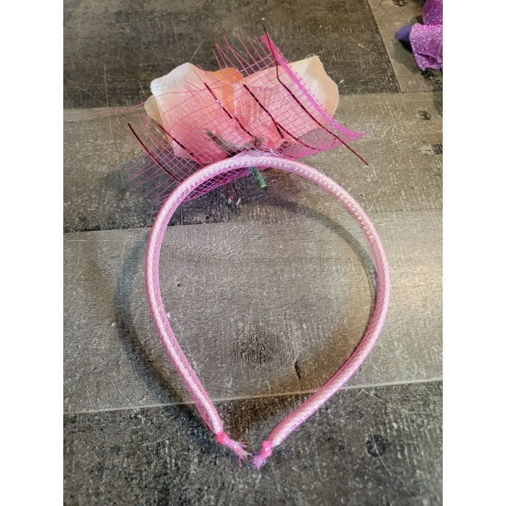 Pink flower floral youth‎ headband accessory
